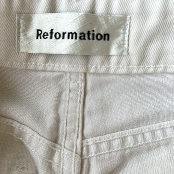 Reformation Madison Button Fly Wide Leg White Denim Jeans size 28 - Picture 3 of 8